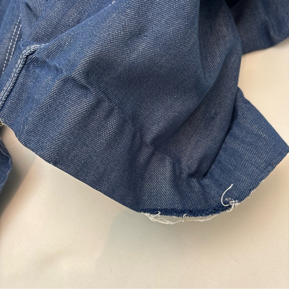 Blue Denim BIB OVERALLS Montgomery Ward VINTAGE 70 S USA Made Men's Size 50 X 30 - Picture 13 of 16